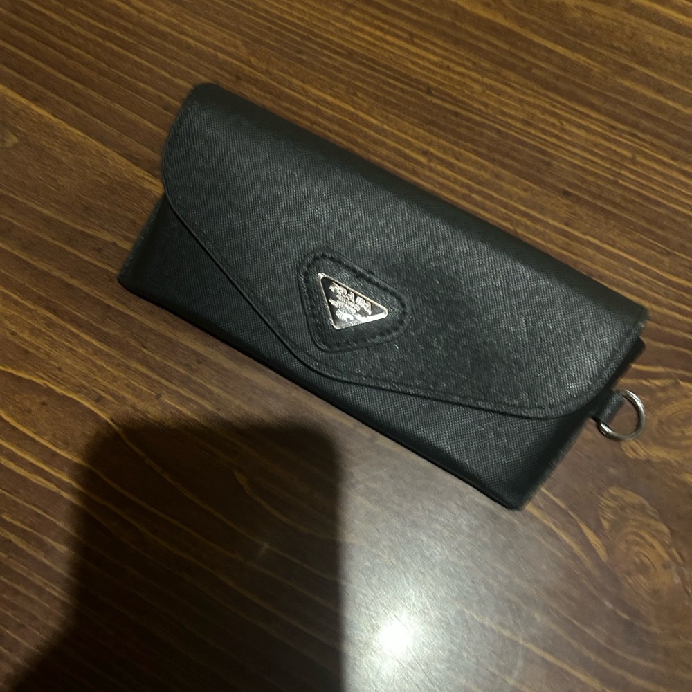 Prada Black Saffiano Leather Glasses Holder